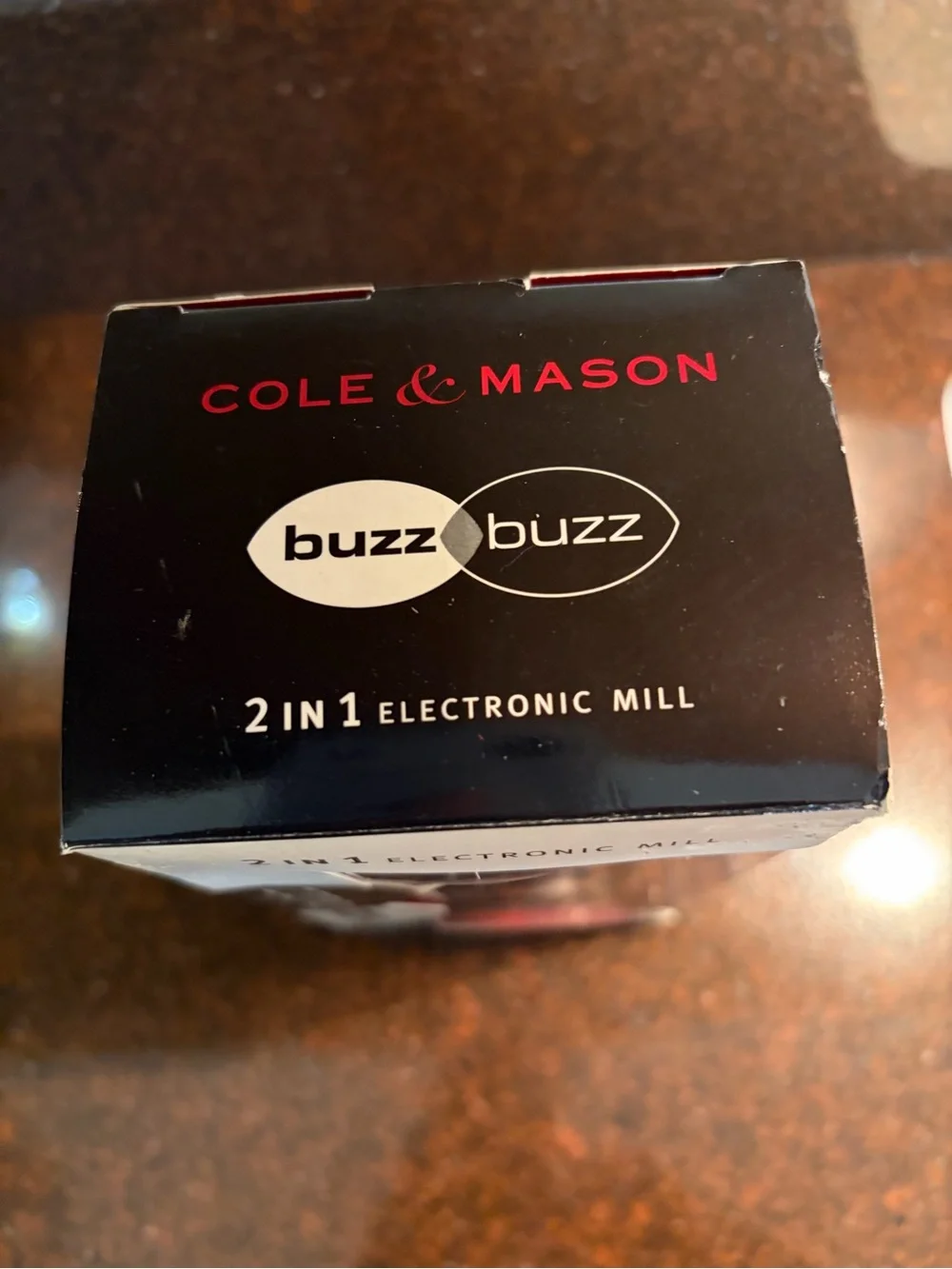 Cole & Mason Buzz 2 in 1 Stainless Steel Electronic Salt & Pepper Mill NWT